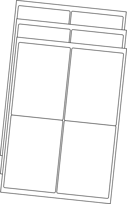 Allmark A4 Laser Border 4UP 99.1x139mm Matt White Permanent, 100 Sheets Per Box/8 Boxes Per Carton — Carton (8 boxes)