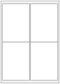 Allmark A4 Laser Border 4UP 99.1x139mm Matt White Permanent, 100 Sheets Per Box/8 Boxes Per Carton
