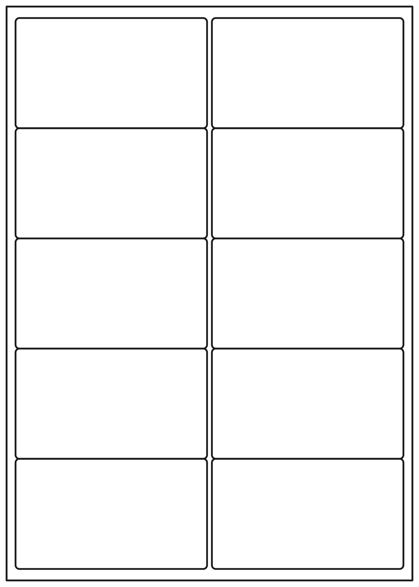 Allmark A4 Laser Border 10UP 99.1x57mm Matt White Permanent, 100 Sheets Per Box/8 Boxes Per Carton