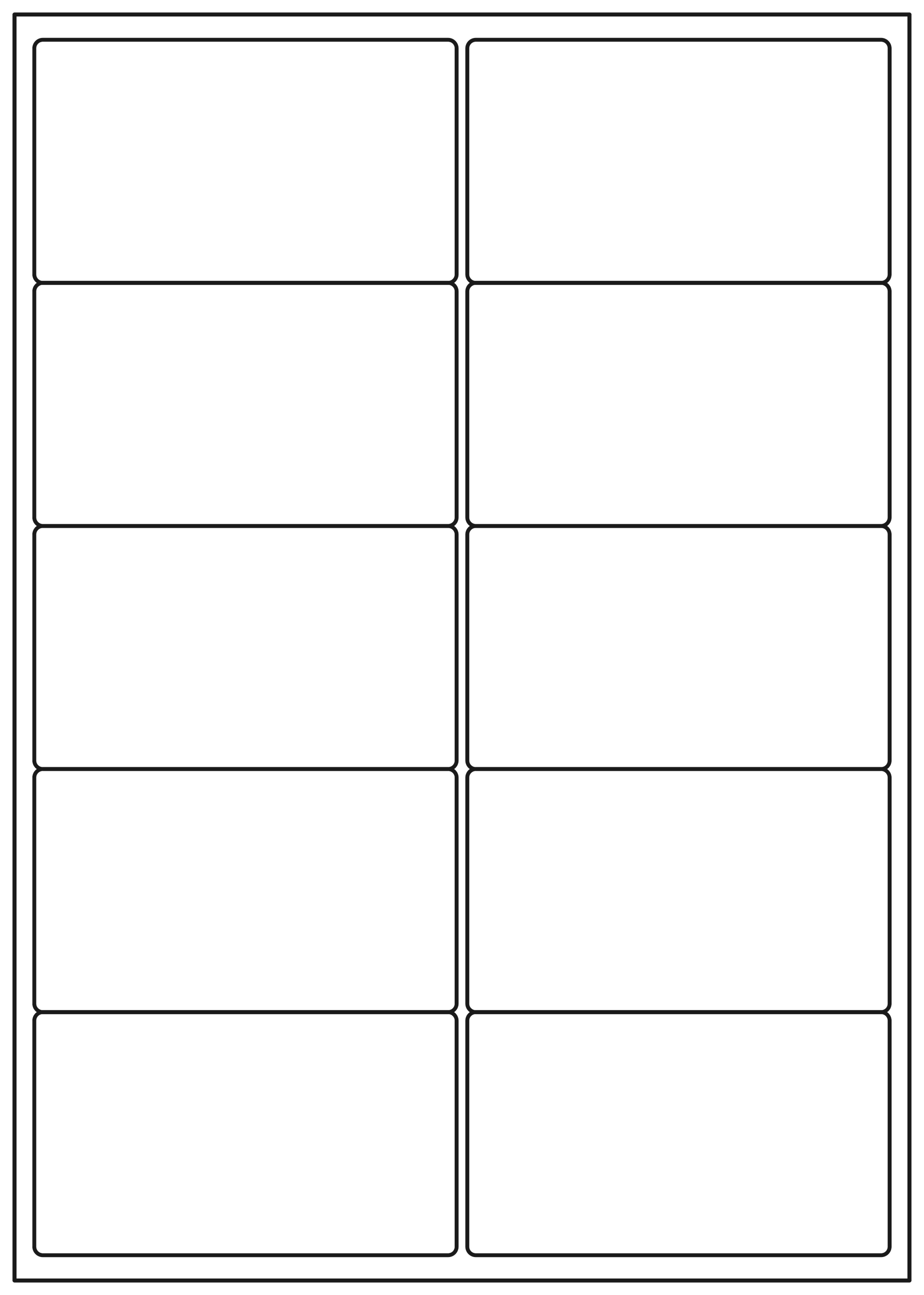 Allmark A4 Laser Border 10UP 99.1x57mm Matt White Permanent, 100 Sheets Per Box/8 Boxes Per Carton
