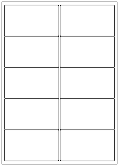 Allmark A4 Laser Border 10UP 99.1x57mm Matt White Permanent, 100 Sheets Per Box/8 Boxes Per Carton
