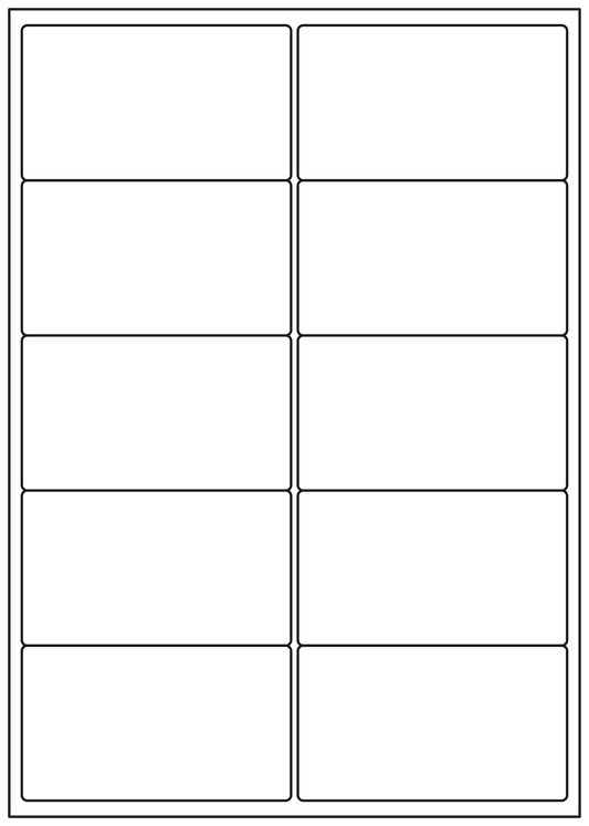 Allmark A4 Laser Border 10UP 99.1x57mm Matt White Permanent, 100 Sheets Per Box/8 Boxes Per Carton