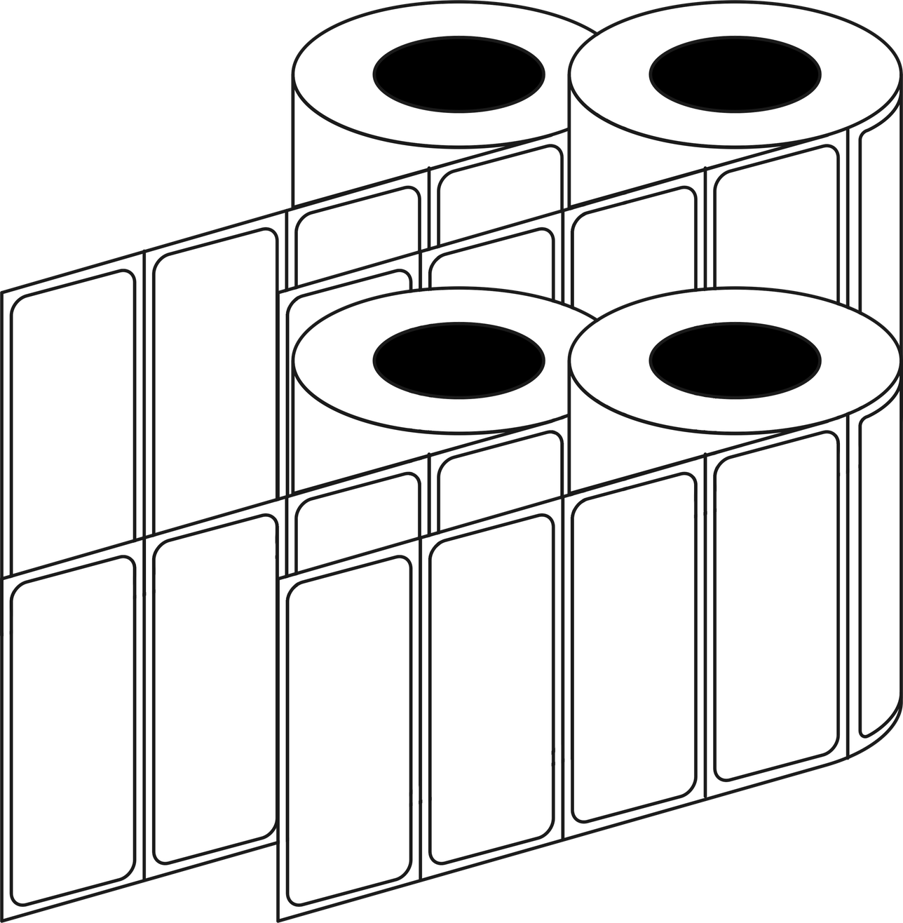 Thermal Transfer NurseryLabel 90x35mm 1 Across 76mm Core, 4000/Roll, 8 Rolls/Carton, Permanent — Carton (8 rolls)