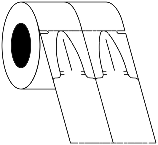 Thermal Transfer NurseryDig 51x133mm 2 Across Tag 76mm Core, 1000/Roll, 8 Rolls/Carton, Tag