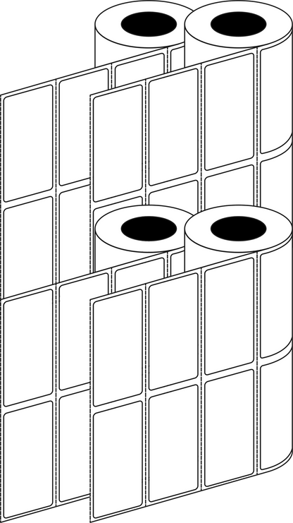 Thermal Transfer Nursery01 51x24mm 2 Across Label 76mm Core, 10000/Roll, 8 Rolls/Carton, Permanent — Carton (8 rolls)