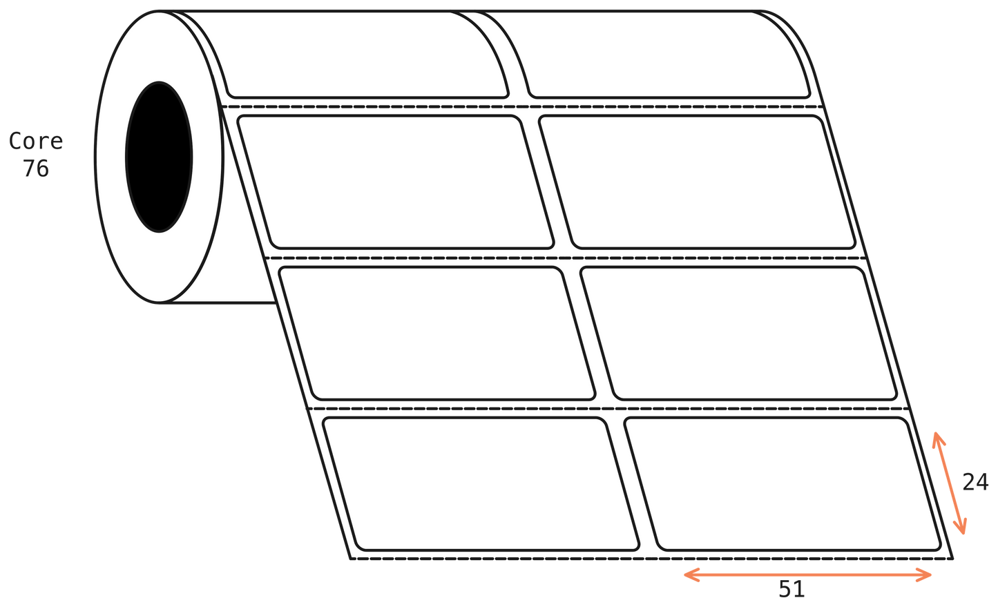 Thermal Transfer Nursery01 51x24mm 2 Across Label 76mm Core, 10000/Roll, 8 Rolls/Carton, Permanent