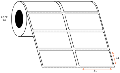 Thermal Transfer Nursery01 51x24mm 2 Across Label 76mm Core, 10000/Roll, 8 Rolls/Carton, Permanent