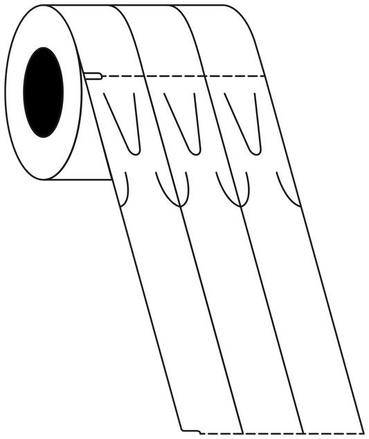 Thermal Transfer NurseryLoop 34x203mm 3 Across Tag 76mm Core, 2100/Roll, 8 Rolls/Carton, Tag