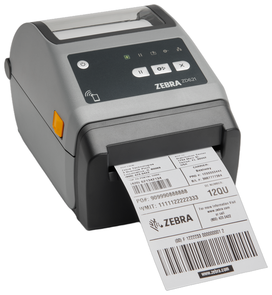 Zebra ZD621 4" 203dpi DT Linerless Printer Linerless w/ Cutter+Label Take Sensor