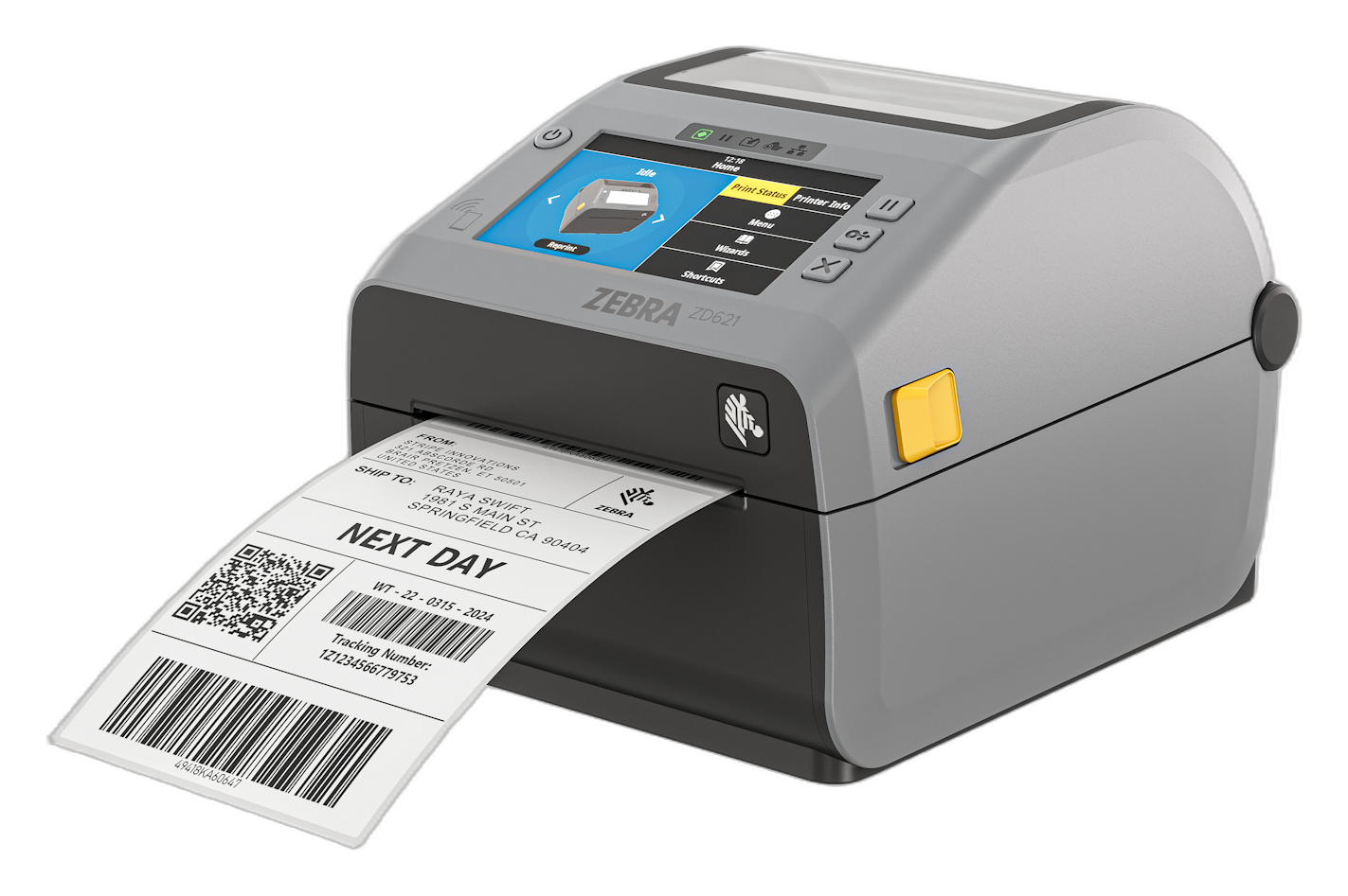 Zebra ZD621 4" 203dpi DT Printer USB/ETH/BT, Colour Touch LCD