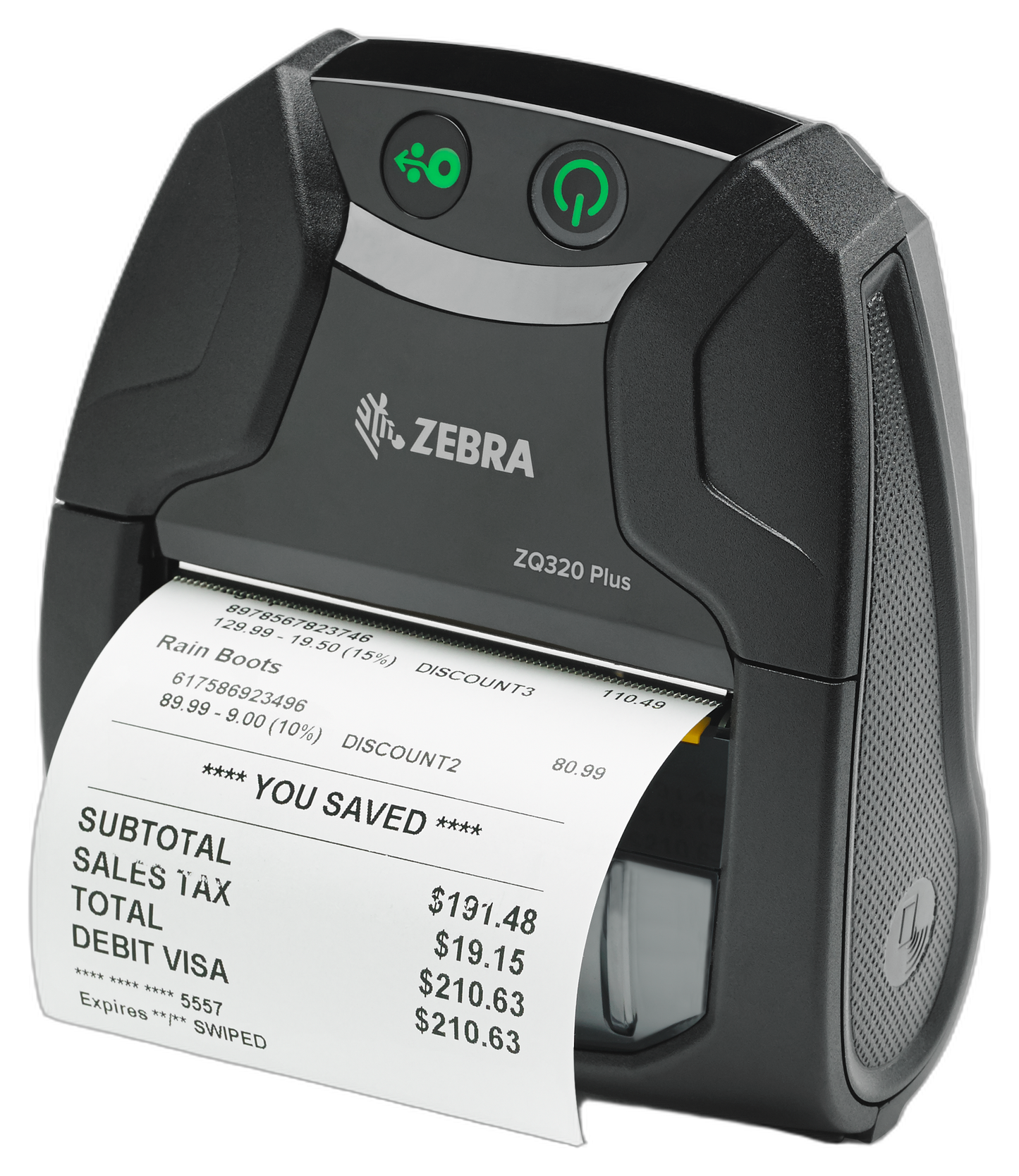 Zebra ZQ320 3" Outdoor Mobile DT Printer BT