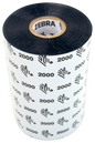 Zebra 2000, Black 110mm x 74m Wax Face Out Flat Head