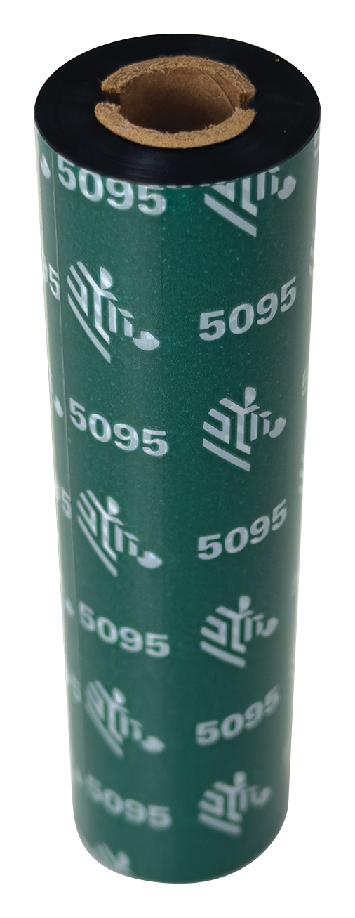 Zebra 5095 Black 110mm x 74m Resin Face Out Flat Head, High Performance