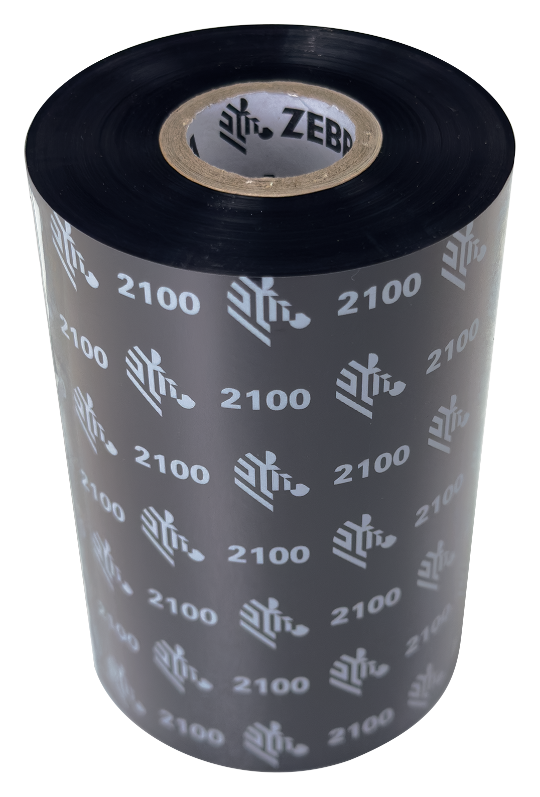 Zebra 2100 Black 110mm x 450m Wax Face Out Flat Head, Enhanced Wax