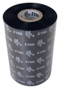 Zebra 2100 Black 110mm x 450m Wax Face Out Flat Head, Enhanced Wax