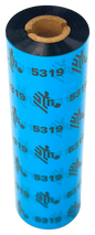 Zebra 5319 Black 110mm x 74m Wax Face Out Flat Head, Performance