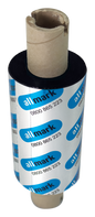 Allmark Black 57mm x 74m Wax Resin Face Out Flat Head, Core has notches