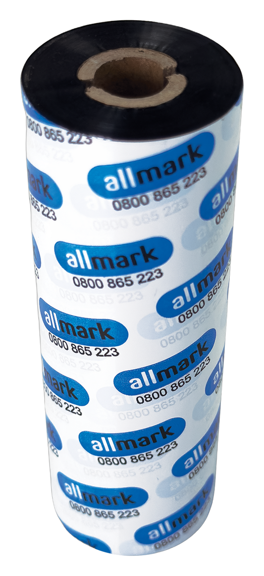 Allmark Black 108mm x 74m Enhanced Wax Face Out Flat Head