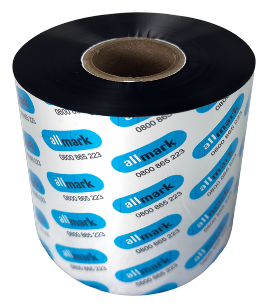 Allmark Black 75mm x 300m Wax Resin Face In Flat Head